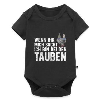 Taube Tauben Vogel - Baby Premium Kurzarmbody - Schwarz - Vorne