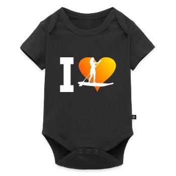 Standup Paddleboard Herren Standup Paddling - Baby Premium Kurzarmbody - Schwarz - Vorne