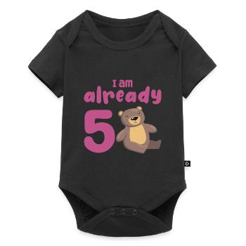 I am already 5 years old 5th birthday - Baby Premium short-sleeve bodysuit - black - Front