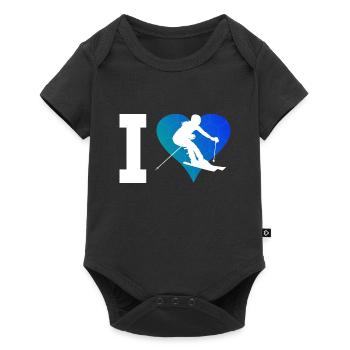 Skiing Freestyle Skiers Skiers Skiing - Baby Premium short-sleeve bodysuit - black - Front