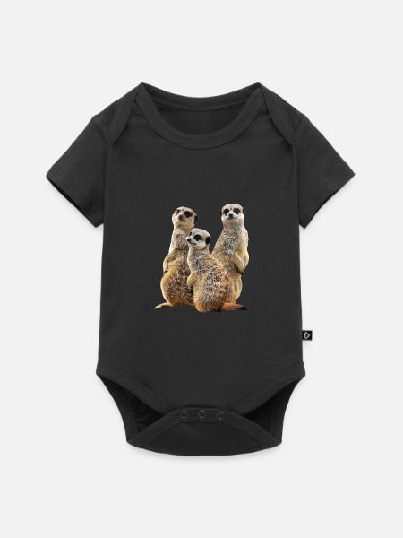 Erdmännchen - Mangusten - Afrika - Baby Premium Kurzarmbody - Schwarz