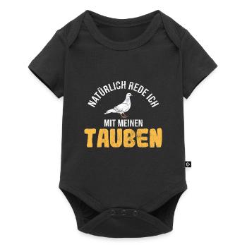 Taube Tauben Vogel - Baby Premium Kurzarmbody - Schwarz - Vorne