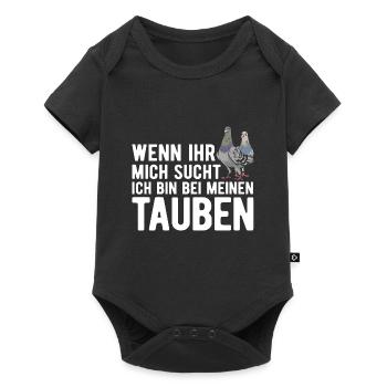 Taube Tauben Vogel - Baby Premium Kurzarmbody - Schwarz - Vorne