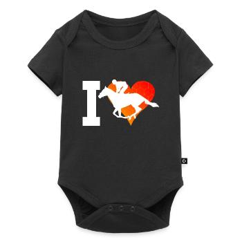 Dressour Racing Riding Riders Show Jumping - Baby Premium short-sleeve bodysuit - black - Front