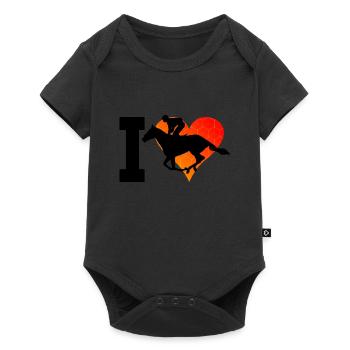 Horse Riding Rider Dressour Women's Racing Riding - Baby Premium short-sleeve bodysuit - black - Front