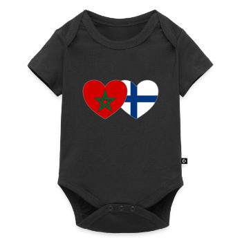 Maroc Finlande Drapeau Cœur - Body à manches courtes Premium Bébé - noir - Devant