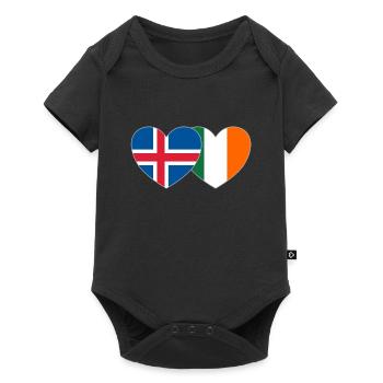 Iceland Ireland Flag Heart - Baby Premium short-sleeve bodysuit - black - Front