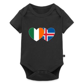 Ireland Iceland Flag Heart - Baby Premium short-sleeve bodysuit - black - Front