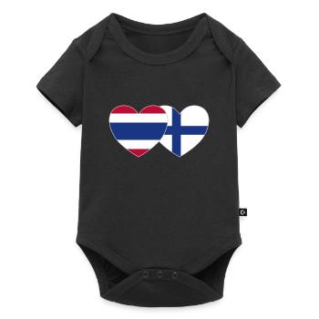Thaïlande Finlande Flag Heart - Body à manches courtes Premium Bébé - noir - Devant