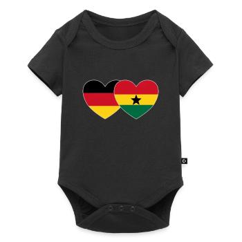 Germany Ghana Flag Heart - Baby Premium short-sleeve bodysuit - black - Front