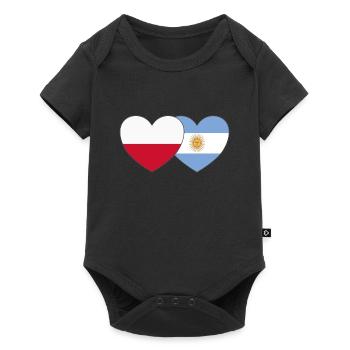 Pologne Argentine Drapeau Cœur - Body à manches courtes Premium Bébé - noir - Devant
