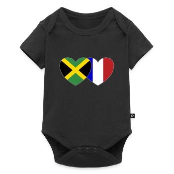 Jamaïque France Drapeau Coeur - Body à manches courtes Premium Bébé - noir - Devant