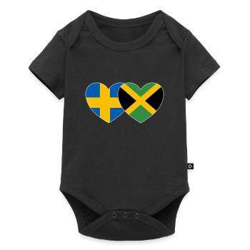 Suède Jamaïque Flag Heart - Body à manches courtes Premium Bébé - noir - Devant