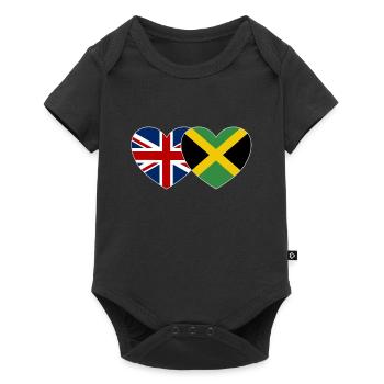 Grande-Bretagne Jamaïque Drapeau Coeur - Body à manches courtes Premium Bébé - noir - Devant