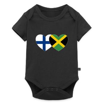 Finland Jamaica Flag Heart - Baby Premium short-sleeve bodysuit - black - Front