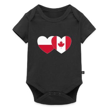 Pologne Canada Flag Heart - Body à manches courtes Premium Bébé - noir - Devant
