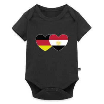 Allemagne Egypte Drapeau Coeur - Body à manches courtes Premium Bébé - noir - Devant