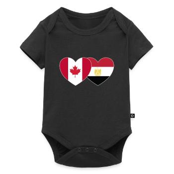Canada Egypt Flag Heart - Baby Premium short-sleeve bodysuit - black - Front