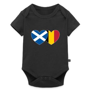 Ecosse Belgique Flag Heart - Body à manches courtes Premium Bébé - noir - Devant