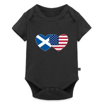 Écosse Usa Flag Heart - Body à manches courtes Premium Bébé - noir - Devant