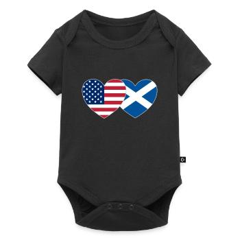 USA Scotland Flag Heart - Baby Premium short-sleeve bodysuit - black - Front