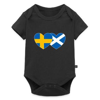Sweden Scotland Flag Heart - Baby Premium short-sleeve bodysuit - black - Front