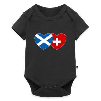 Ecosse Suisse Flag Heart - Body à manches courtes Premium Bébé - noir - Devant