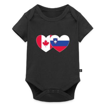 Drapeau Canada Slovénie Coeur - Body à manches courtes Premium Bébé - noir - Devant