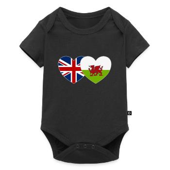 England Wales Flag Heart - Baby Premium short-sleeve bodysuit - black - Front