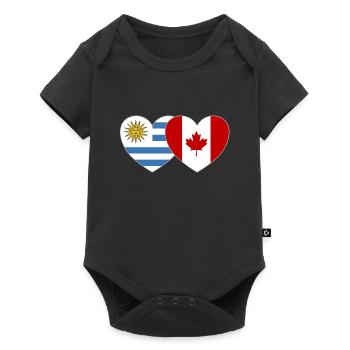 Uruguay Canada Flag Heart - Body à manches courtes Premium Bébé - noir - Devant