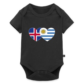 Islande Uruguay Flag Heart - Body à manches courtes Premium Bébé - noir - Devant