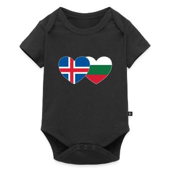 Islande Bulgarie Flag Heart - Body à manches courtes Premium Bébé - noir - Devant
