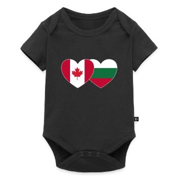 Canada Bulgaria Flag Heart - Baby Premium short-sleeve bodysuit - black - Front