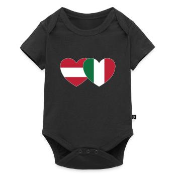 Autriche Italie Drapeau Cœur - Body à manches courtes Premium Bébé - noir - Devant