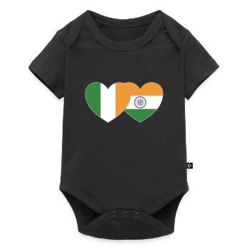 Irlande Inde Flag Heart - Body à manches courtes Premium Bébé - noir - Devant