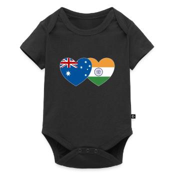 New Zealand India Flag Heart - Baby Premium short-sleeve bodysuit - black - Front