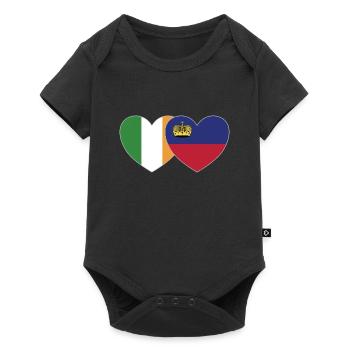 Ireland Liechtenstein Flag Heart - Baby Premium short-sleeve bodysuit - black - Front