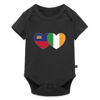 Liechtenstein Ireland Flag Heart - Baby Premium short-sleeve bodysuit - black - Front