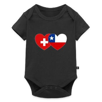 Suisse Chili Flag Heart - Body à manches courtes Premium Bébé - noir - Devant