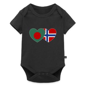Bangladesh Norway Flag Heart - Baby Premium short-sleeve bodysuit - black - Front