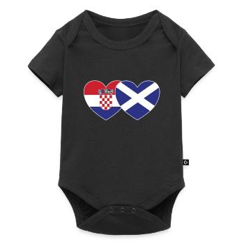 Croatie Écosse Flag Heart - Body à manches courtes Premium Bébé - noir - Devant