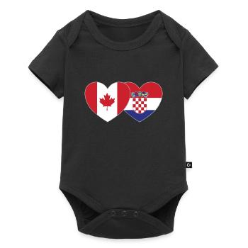 Canada Croatia Flag Heart - Baby Premium short-sleeve bodysuit - black - Front