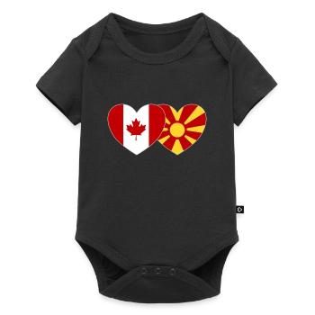 Canada Macedonia Flag Heart - Baby Premium short-sleeve bodysuit - black - Front