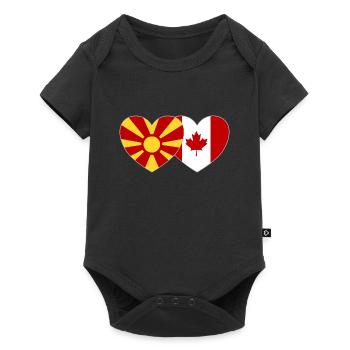 Macédoine Drapeau Canada Cœur - Body à manches courtes Premium Bébé - noir - Devant