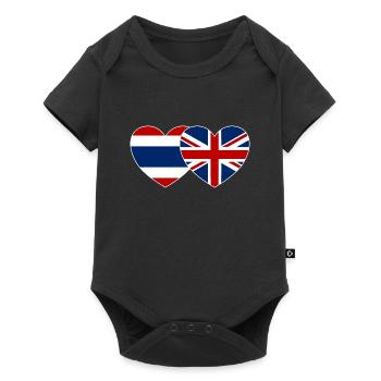 Thailand England Flag Heart - Baby Premium short-sleeve bodysuit - black - Front