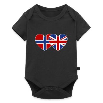 Norway England Flag Heart - Baby Premium short-sleeve bodysuit - black - Front
