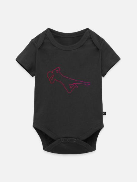 Fußballspieler Fußballerin Fußball Damen - Baby Premium Kurzarmbody - Schwarz