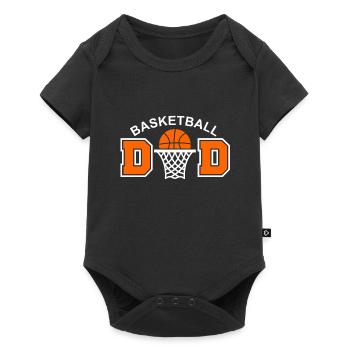Papa Basketball - Baby Premium Kurzarmbody - Schwarz - Vorne