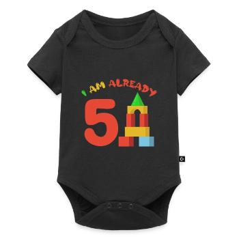 I am already 5 years old 5th birthday - Baby Premium short-sleeve bodysuit - black - Front