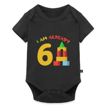 I am already 6 years old 6th birthday - Baby Premium short-sleeve bodysuit - black - Front
